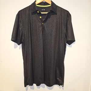 Swag Golf Polo Shirt Mens Medium Black Skull AOP Performance MLB